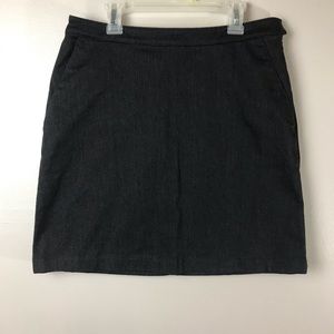 Ann Taylor Stretch Charcoal Gray Mini Skirt Pocket